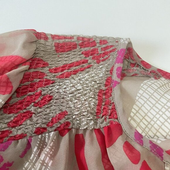 Banana Republic Gathered Waist & Arms Sheer 3/4 Sleeve Shirt Blouse Size Small S - Picture 10 of 10